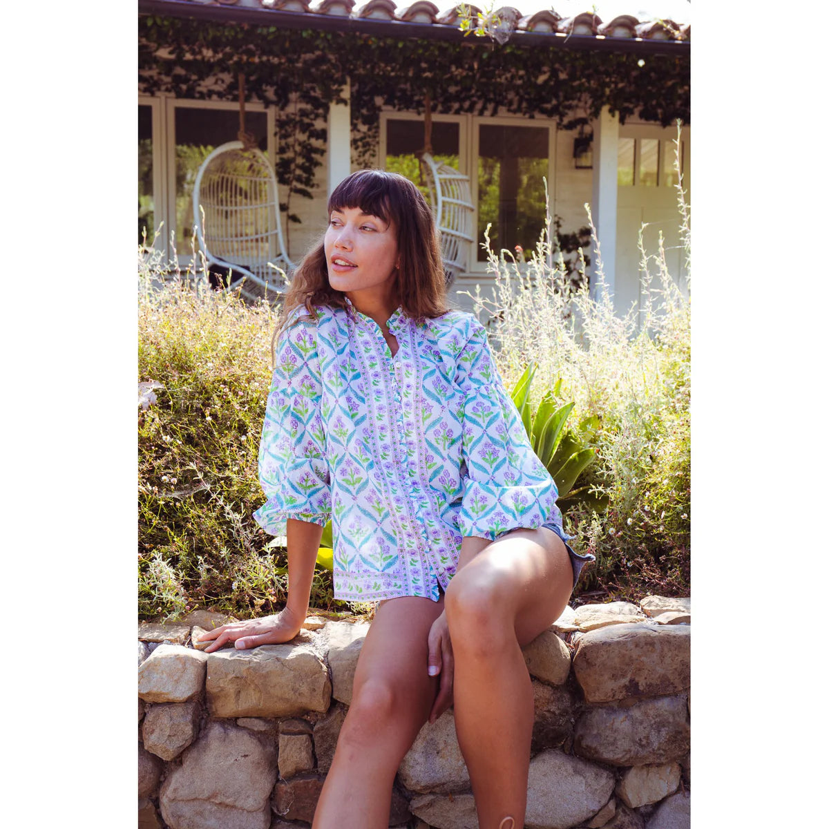 Marella Top in Turquoise/Puple