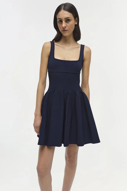 Elektra Knit Mini Dress in Midnight