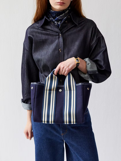 Traversée Navy Equestrian Flannel (S or M)