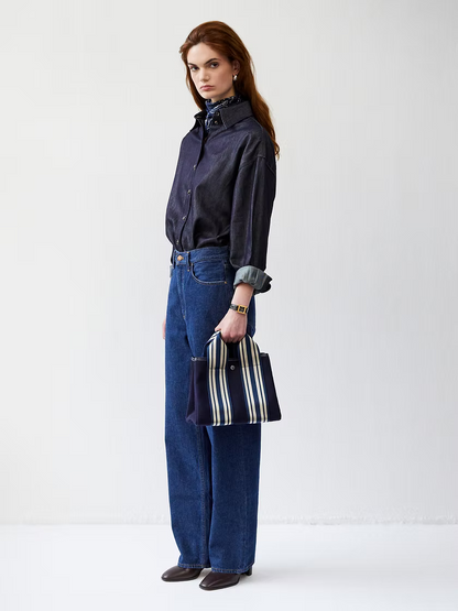 Traversée Navy Equestrian Flannel (S or M)