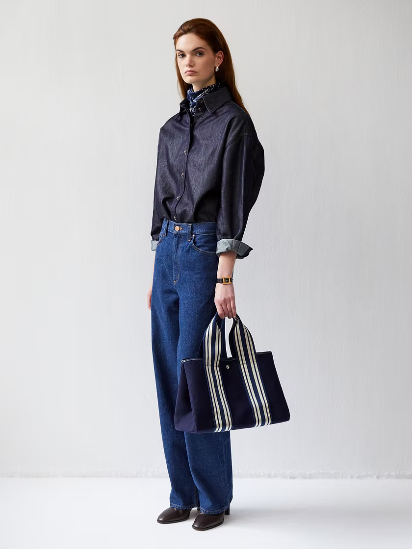 Traversée Navy Equestrian Flannel (S or M)