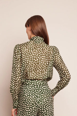 Chili Shirt in Abstract Dot Green Turtledove