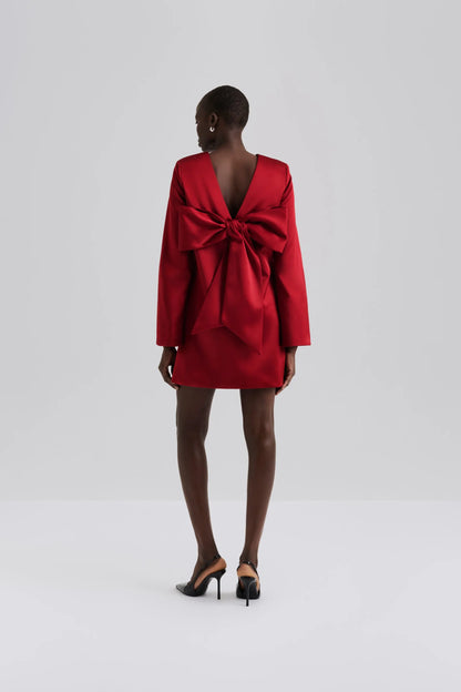 Elna Mini Dress in Deep Red