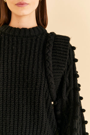 Braided Sweater in Black