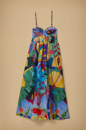 Tropical Scenario Maxi Dress in Multicolor