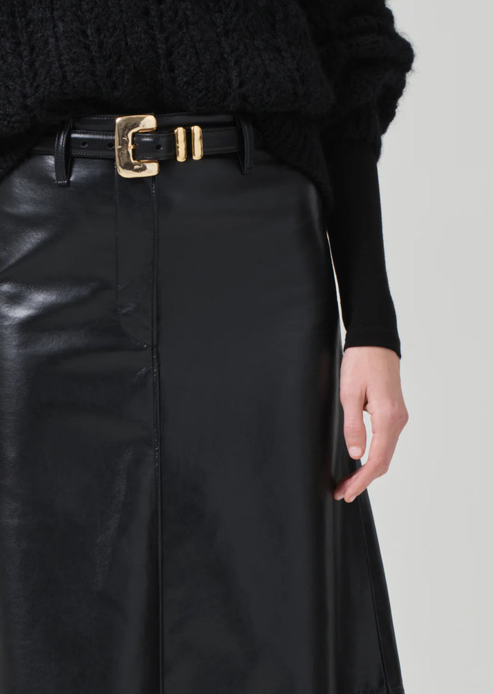 Cassia Leather Skirt In Black