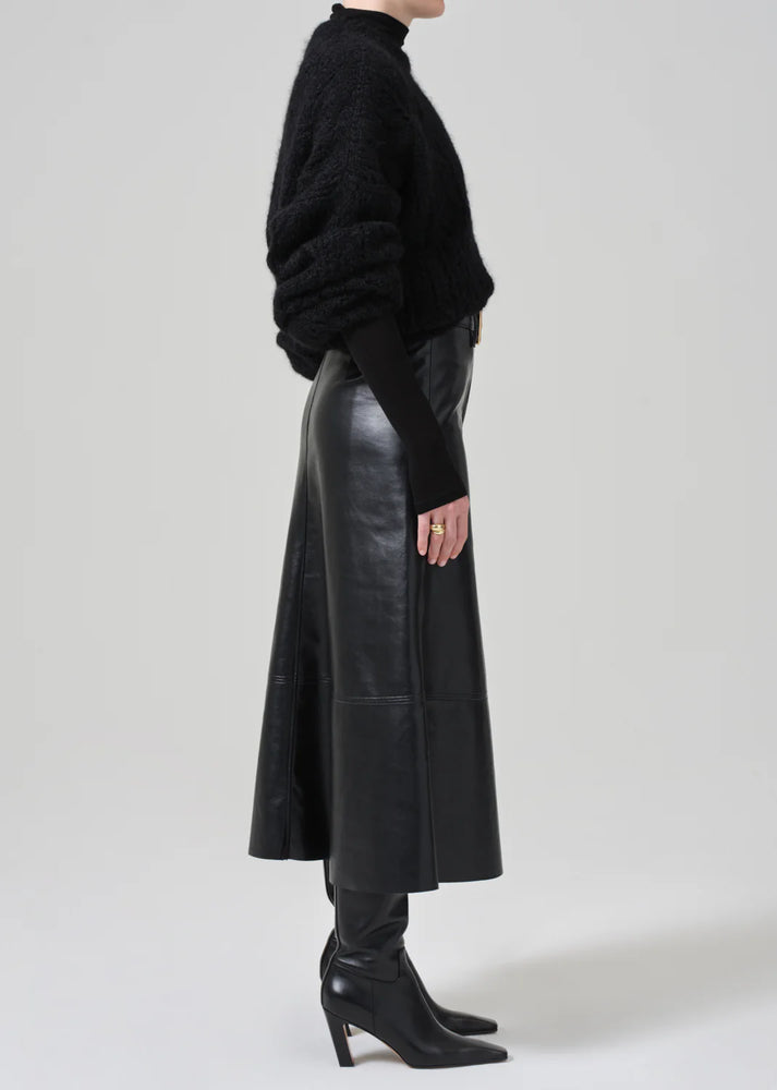 Cassia Leather Skirt In Black