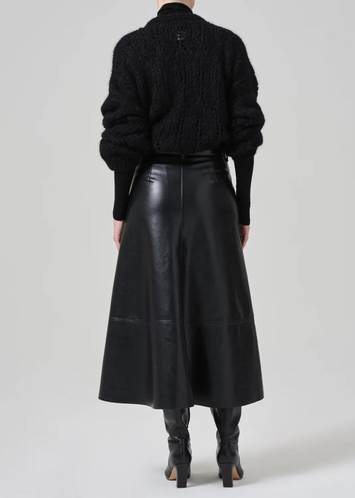 Cassia Leather Skirt In Black