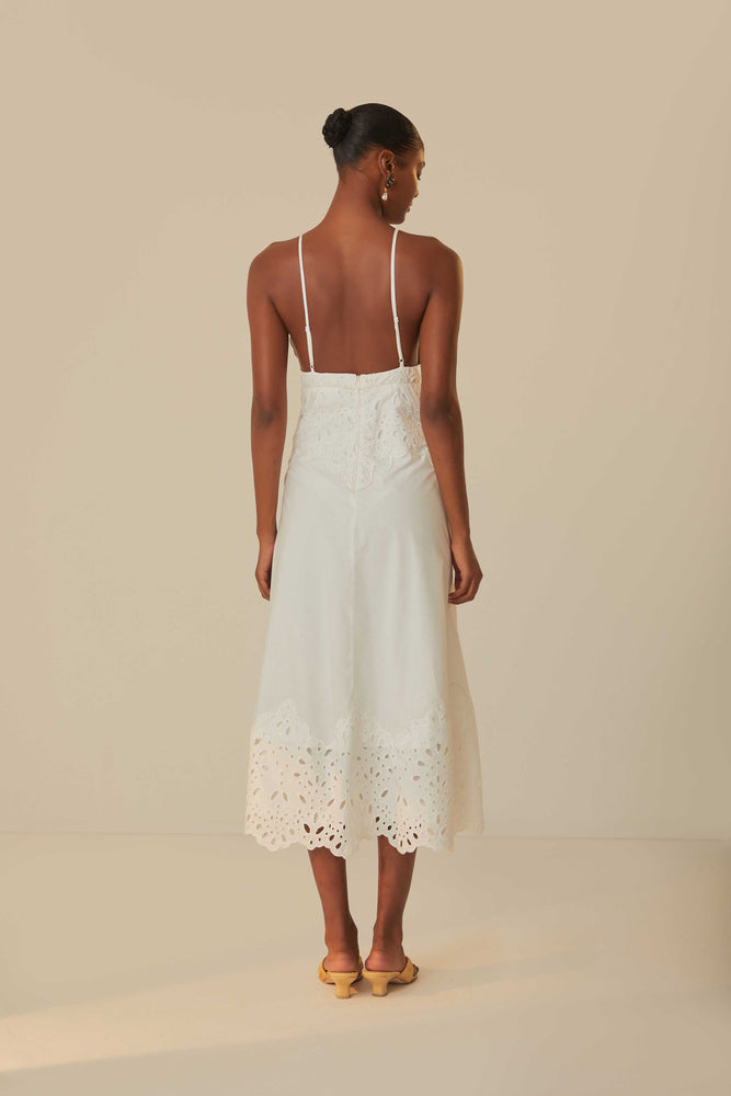 White Laise Sleeveless Maxi Dress