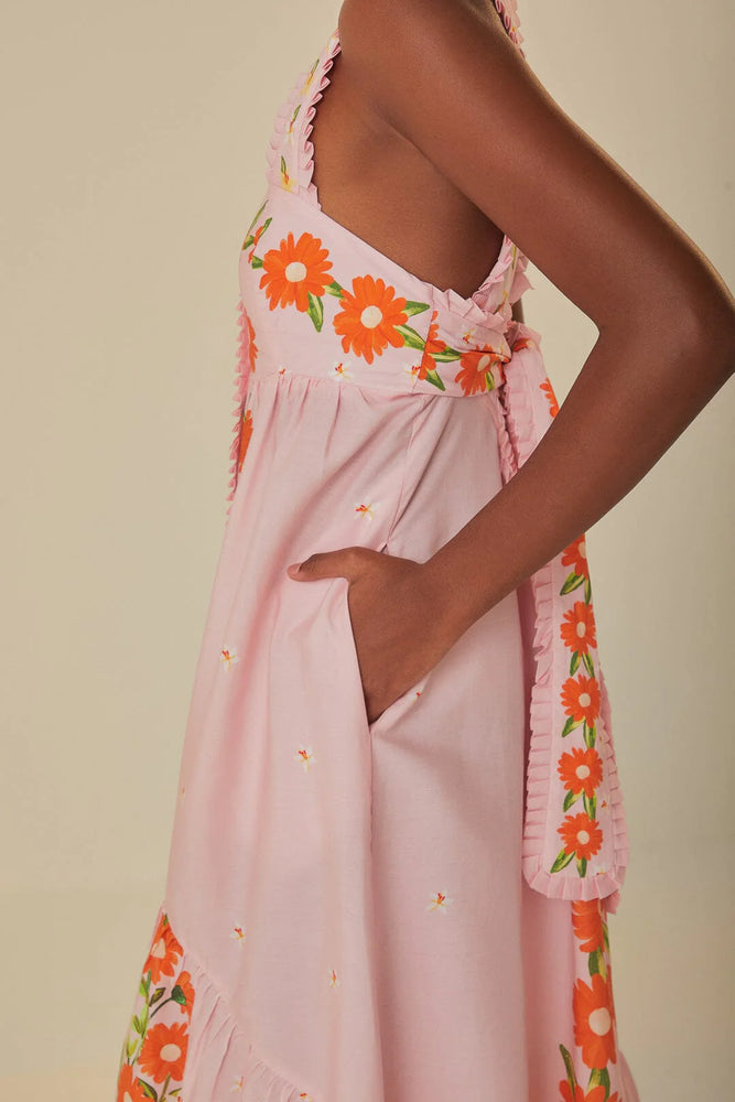 Pink Papaya Salad Maxi Dress