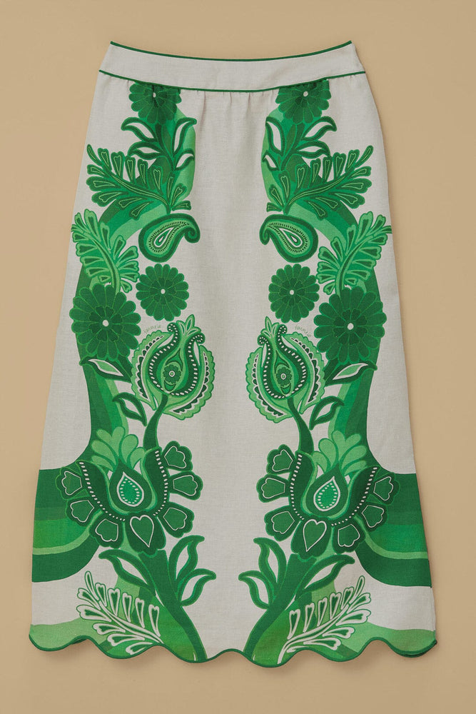Green Color Festival Euroflax™ Midi Skirt