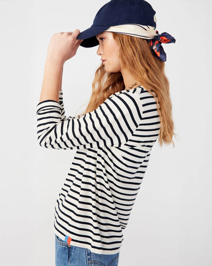 The Modern Long in Cream/Navy