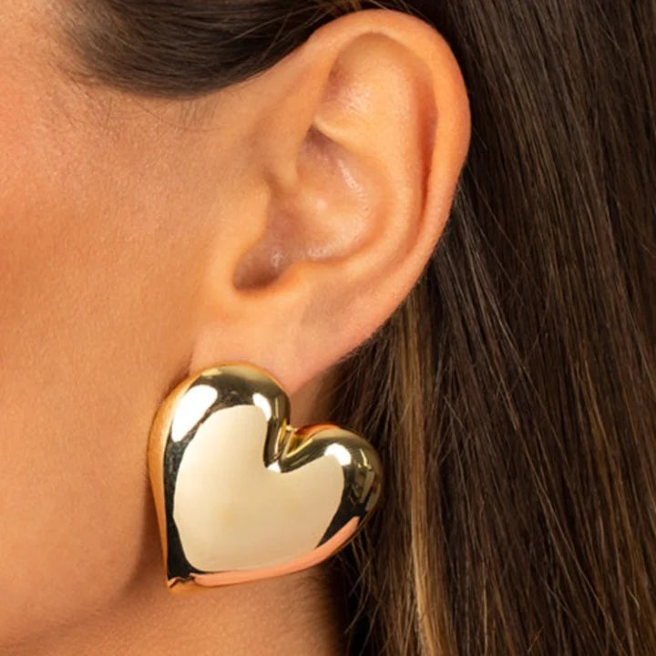 Puffy Chunky Heart Stud Earring