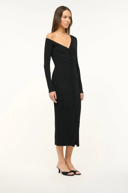 Brigitte Mule in Black Satin