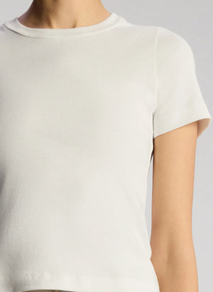 Paloma Cotton Rib Baby Tee in White