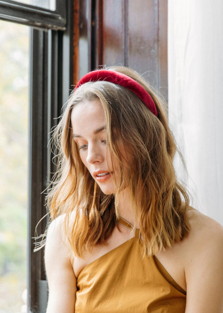 Tori Headband in Ruby Velvet