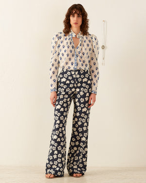 Artemis Indigo Bhutti Shirt in Ivory