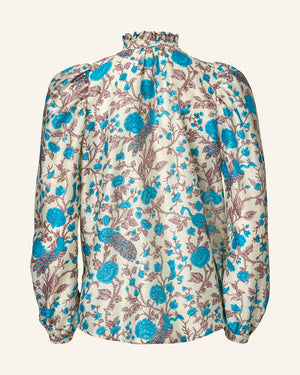 Annabel Peacock Plume Shirt in White