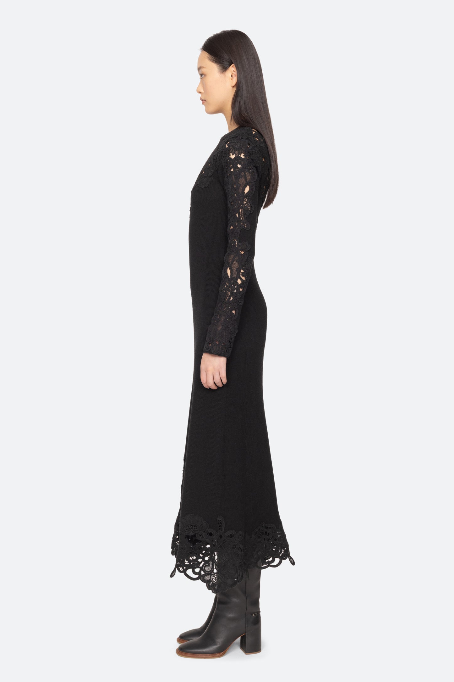 Adelina L/S Dress in Black