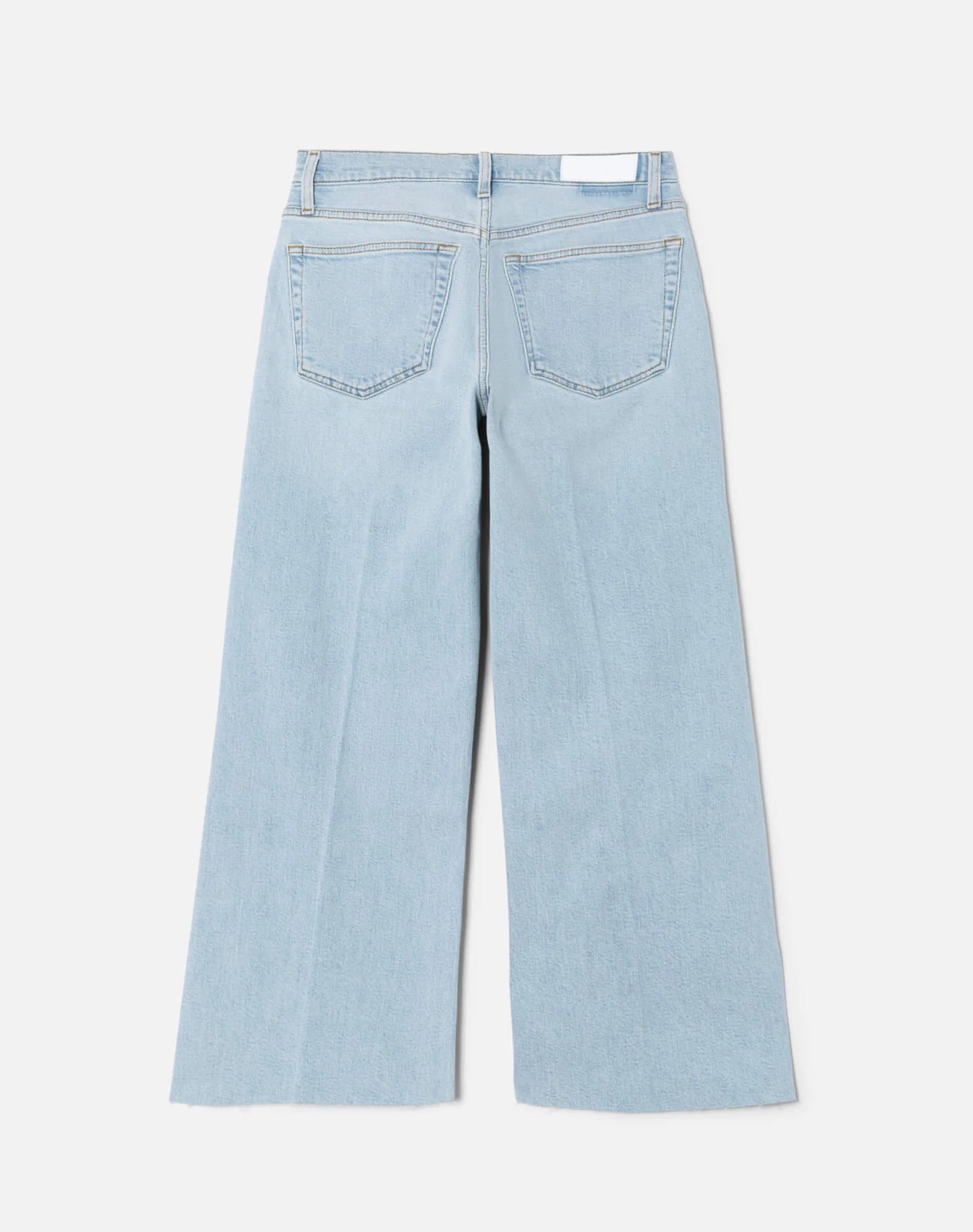 Comfort Stretch Mid Rise Wide Leg Crop in Ola Indigo