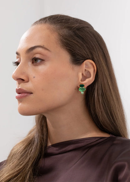 Cleo Earrings in Emerald