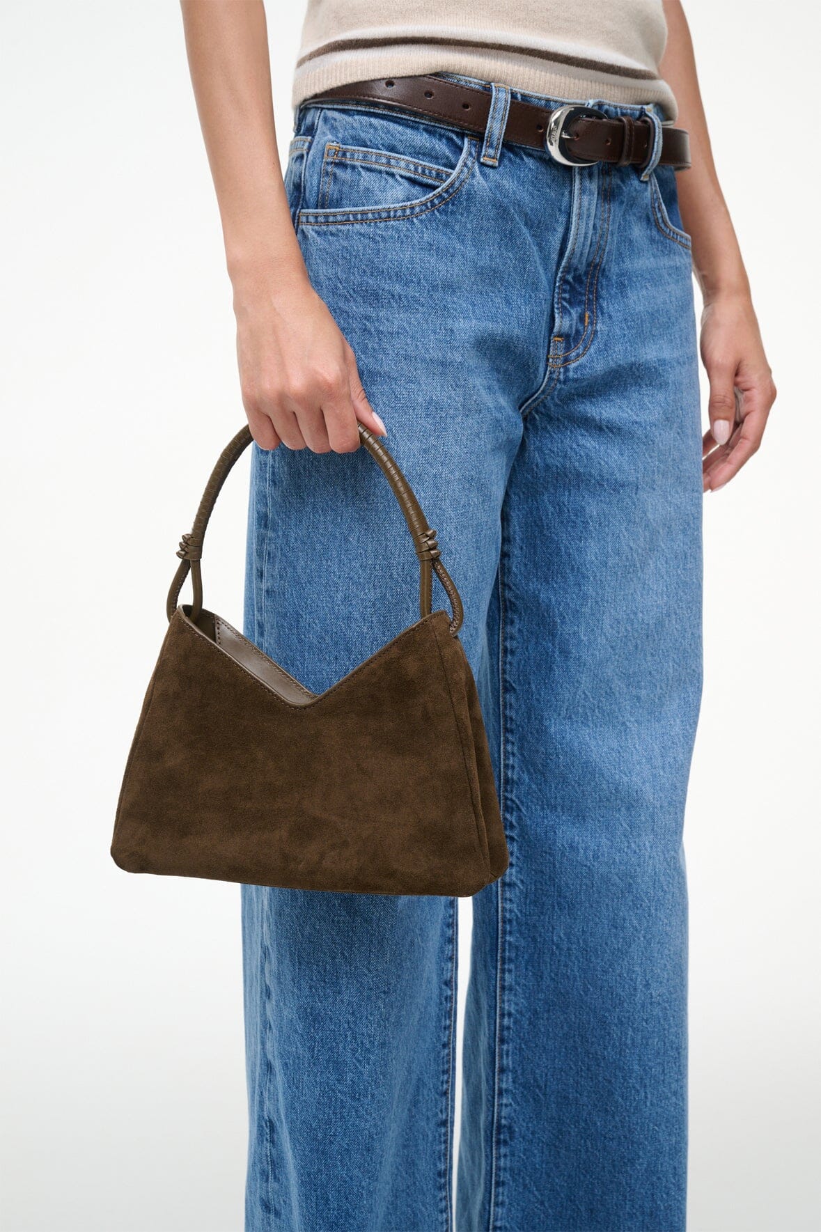 Valerie Shoulder Bag in Truffle Suede