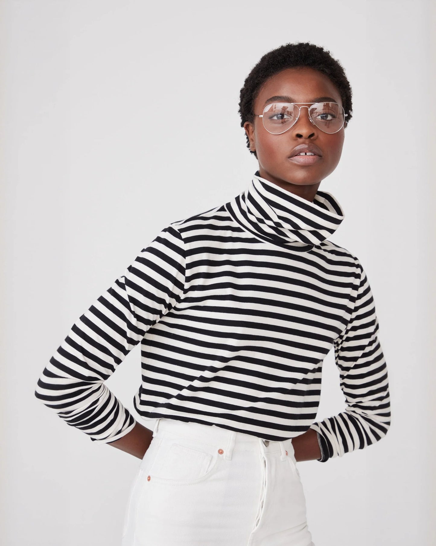 The Turtleneck in Black/Cream