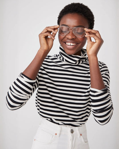 The Turtleneck in Black/Cream