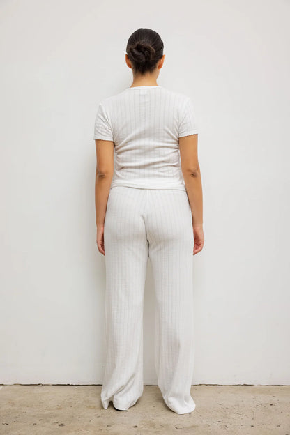 Pointelle Slim Fit Tee in White