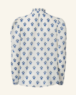 Artemis Indigo Bhutti Shirt in Ivory