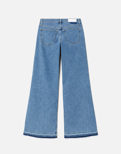 Comfort Stretch Mid Rise Wide Leg in Azulito