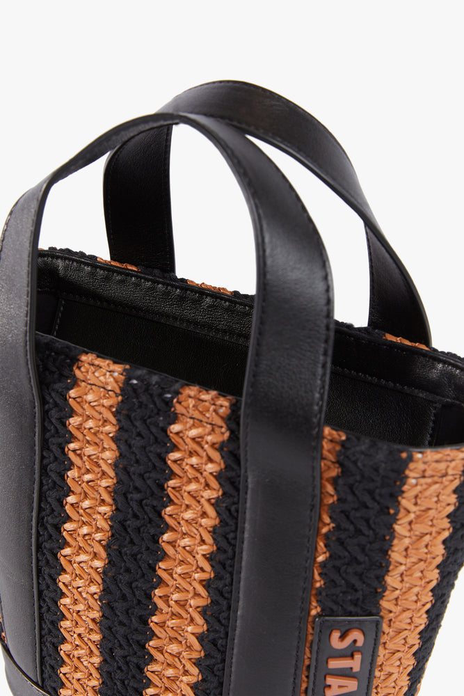 Allora Mini Tote in Black/Tan Seashore Stripe