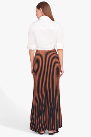 Aleida Rib Skirt in Tan/Black