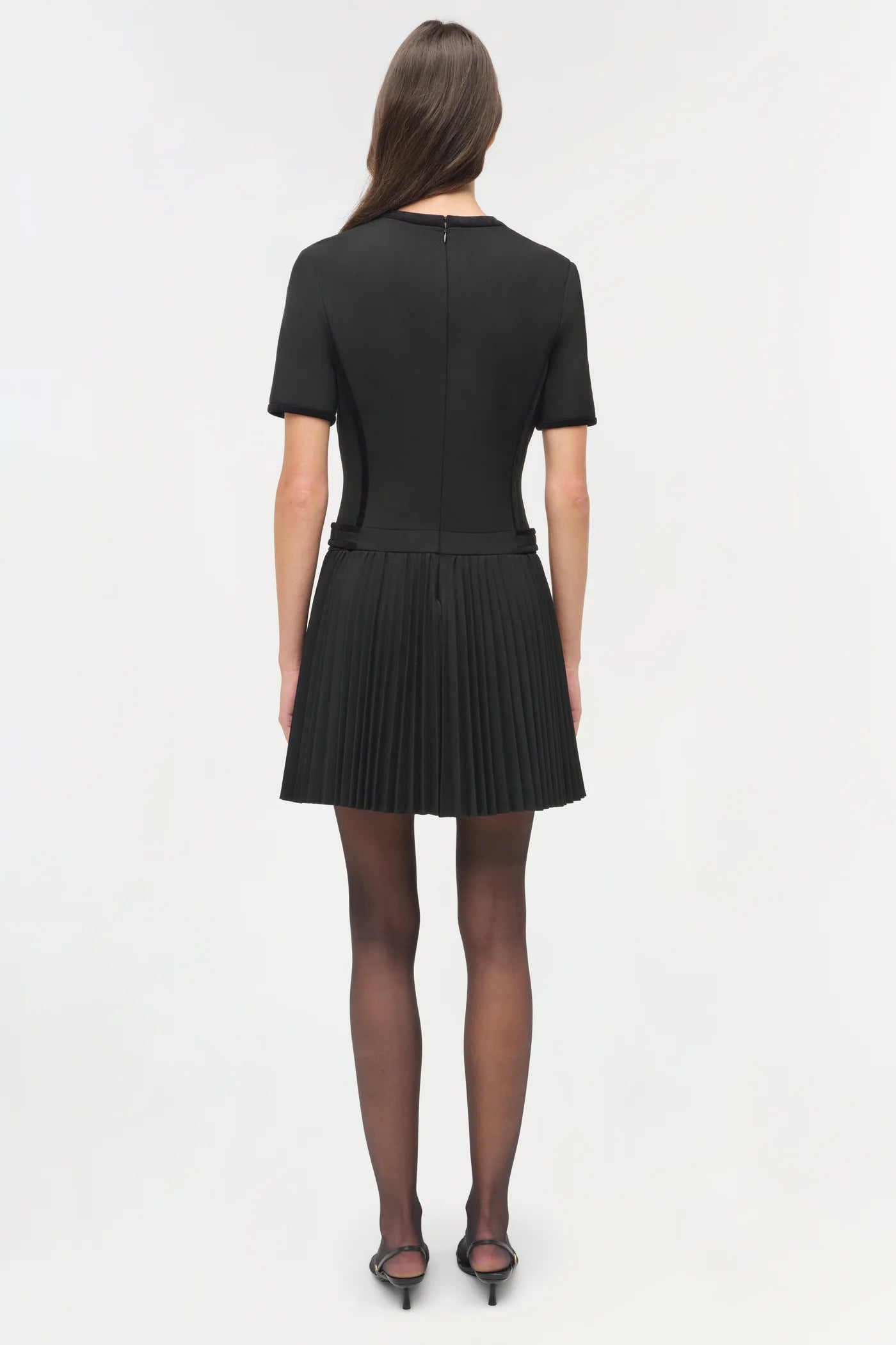 Doria Velvet Trimmed Mini Dress