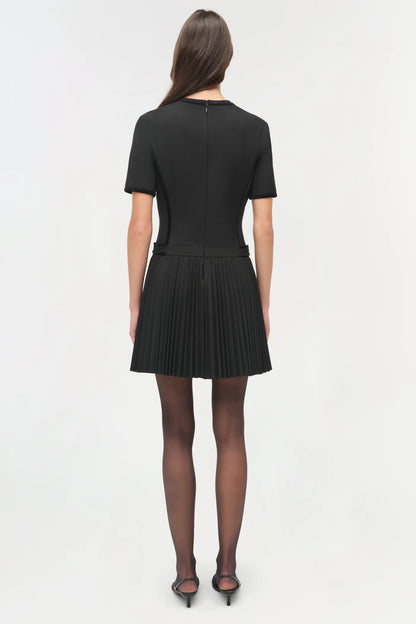 Doria Velvet Trimmed Mini Dress