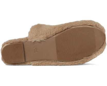 Plush Mule Slipper in Toffee