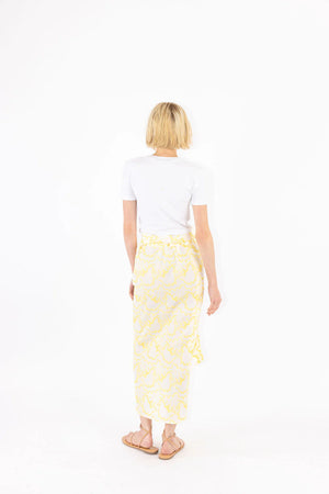 Golden Linen Maxi Wrap Skirt