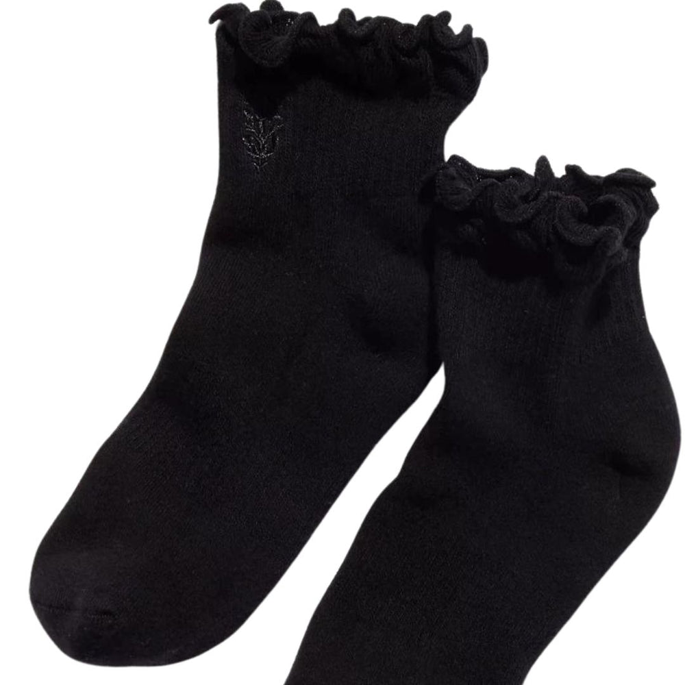 Movement Ruffle Sneaker Socks in Black