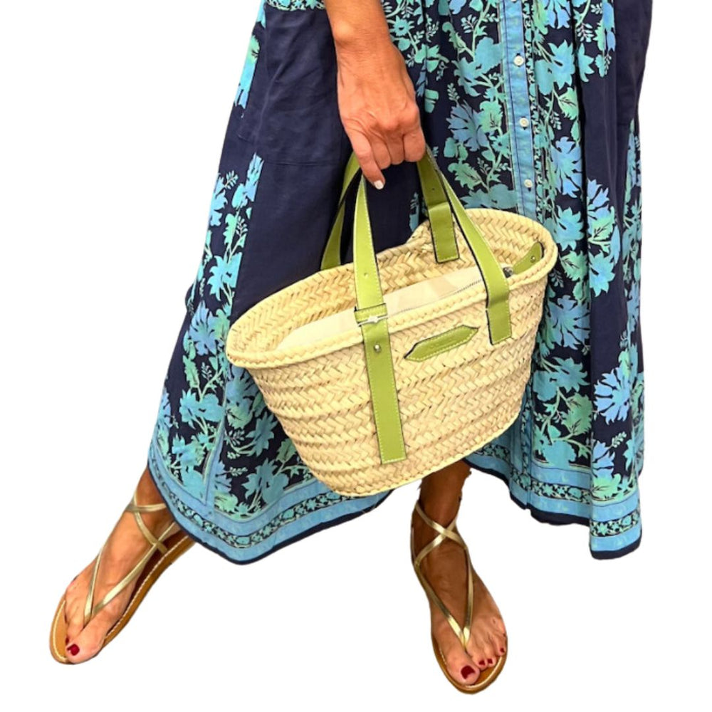 The Small Essaouira Tote Bag in Anis Green