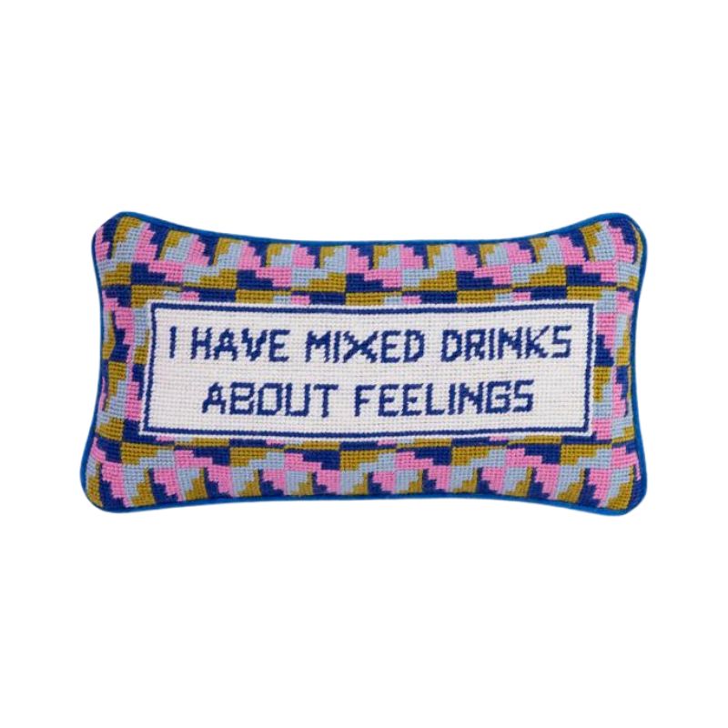 Mixed Drinks Needlepoint Pillow