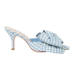 Margot Blue Gingham Bow Mule