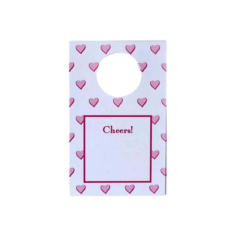 Cheers Wine Tags Sweet Heart Pink