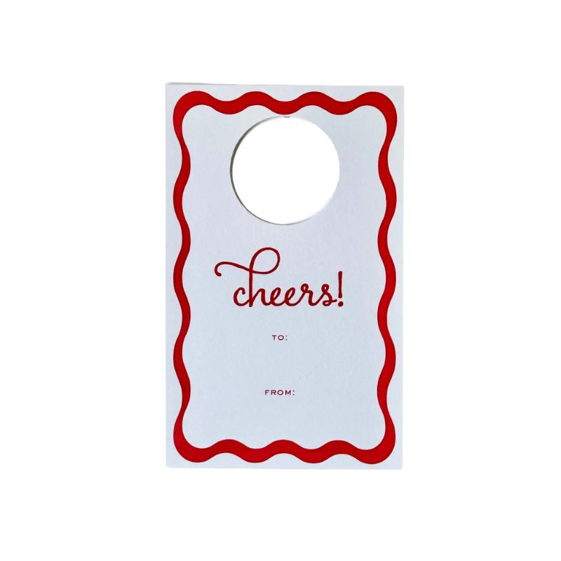 Cheers Ribbon Red Wine Tags