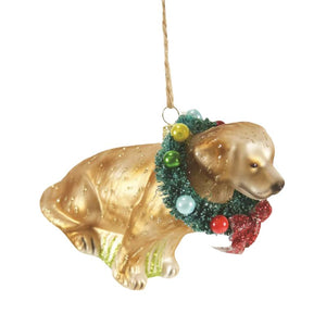 Festive Yellow Lab Ornament