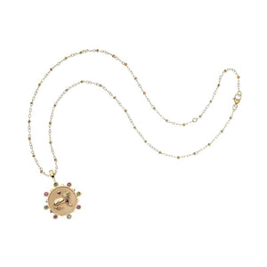 COURAGE Petite Embellished Coin Necklace