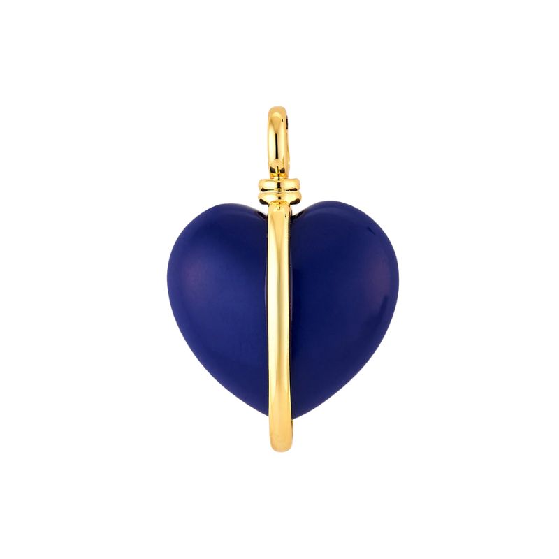 Wrapped Heart Charm in Lapis