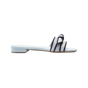 Grossgrain Raffia Flat in Serena Blue/Oceana