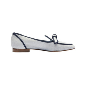 Grossgrain Raffia Loafer in Serena Blue/Oceana