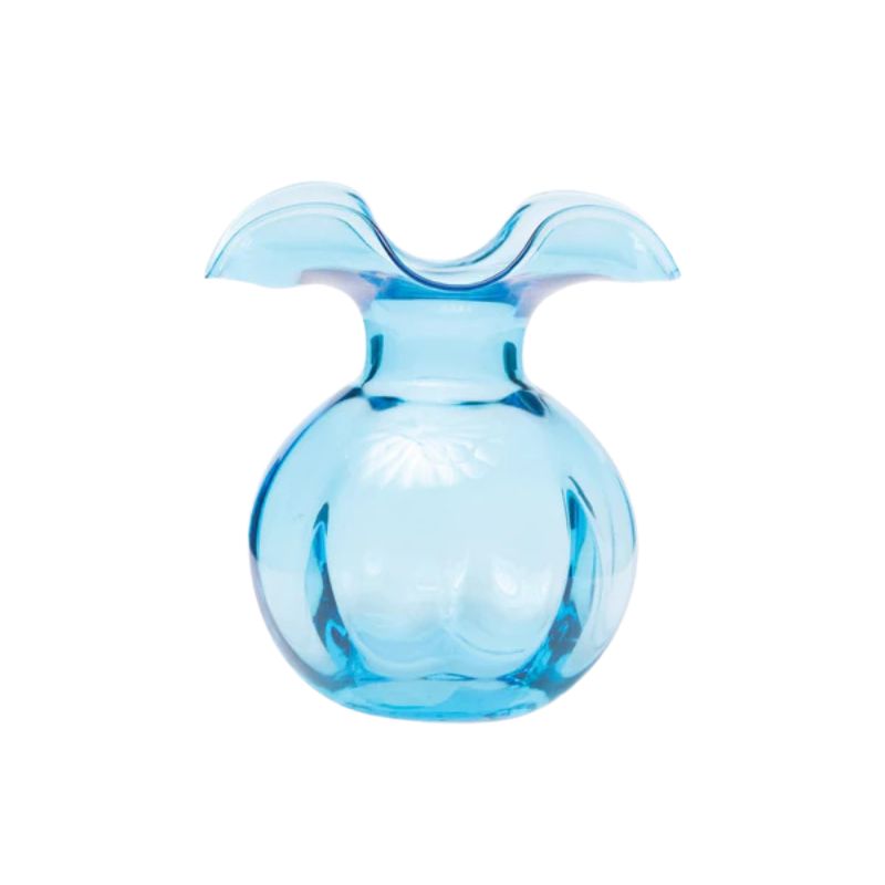 Hibiscus Glass Aqua Bud Vase