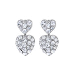 Crystal Disco Heart Drop Earrings